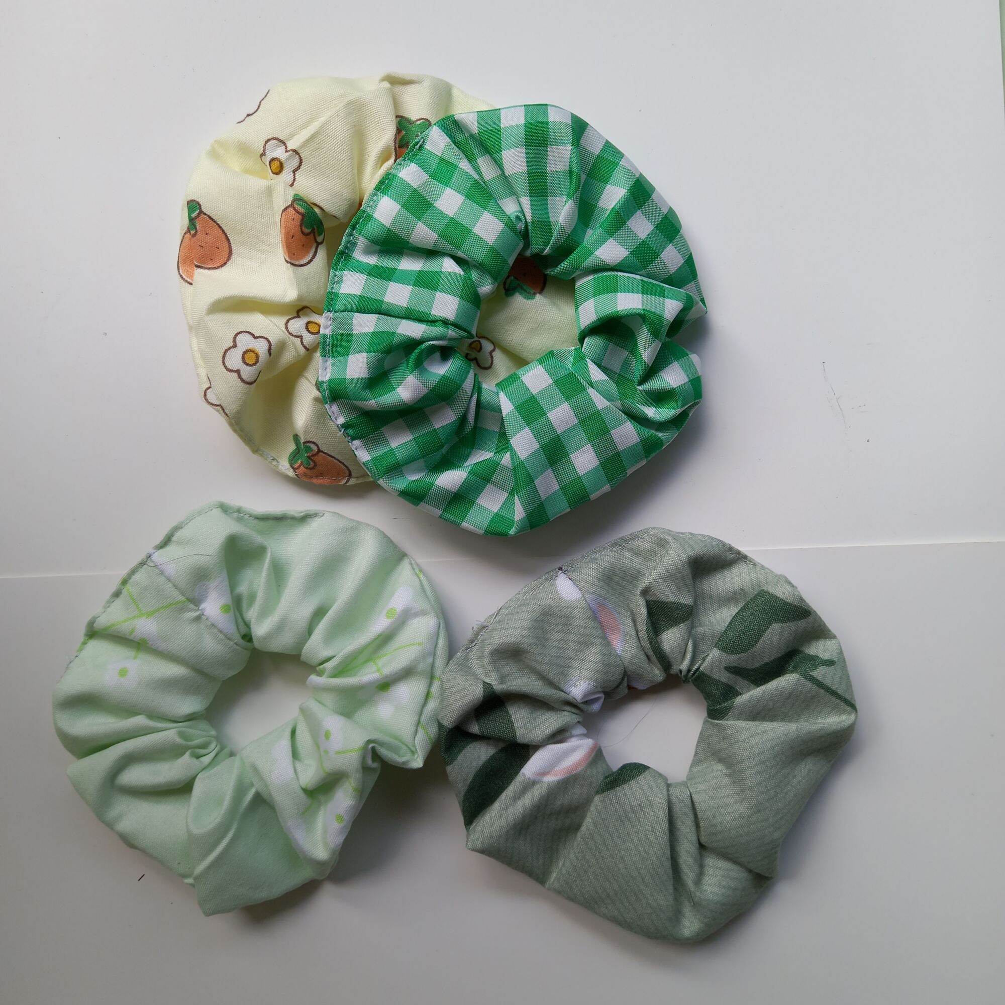 Set 5 scrunchies xanh lá thời trang