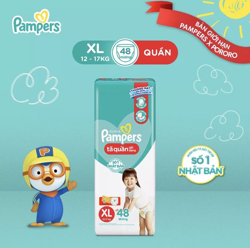 Tã / bỉm quần pampers gói jumbo xl48