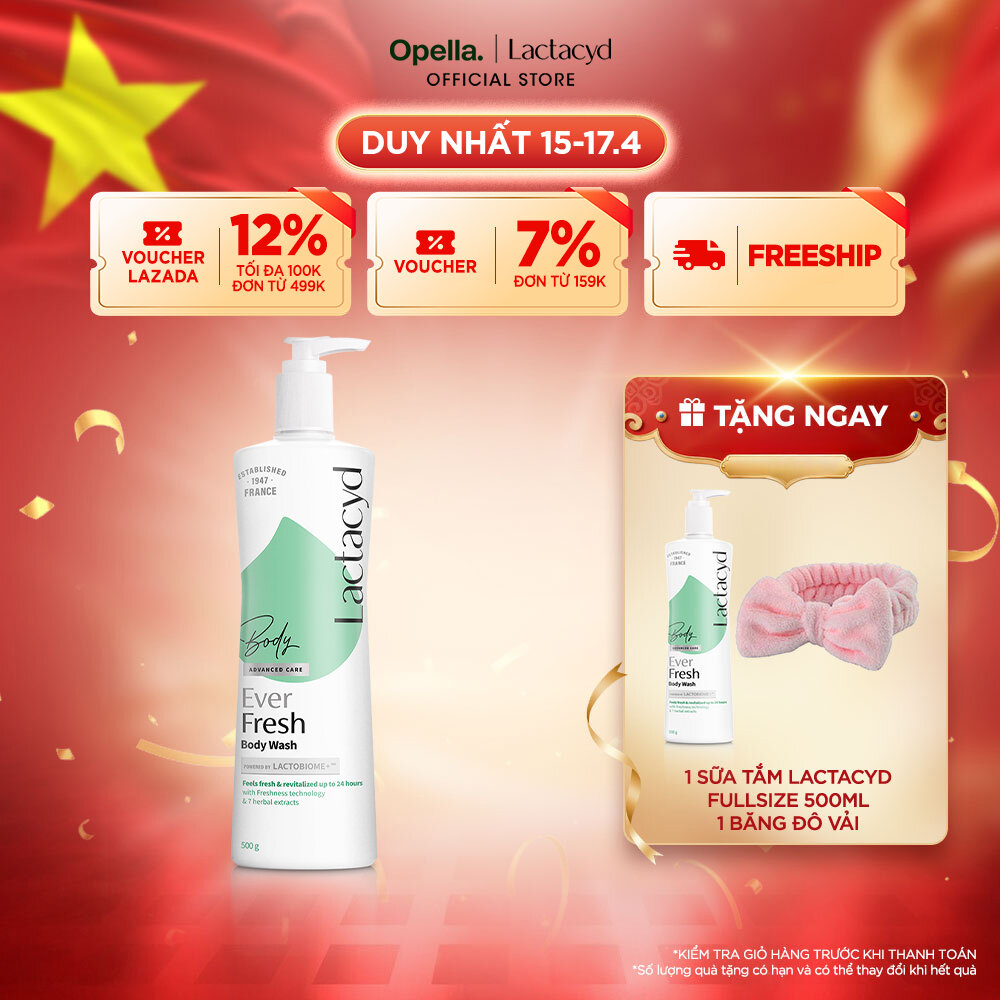 Sữa tắm Lactacyd Ever Fresh mang lại làn da thơm mát và tràn đầy sức sống đến 24 giờ