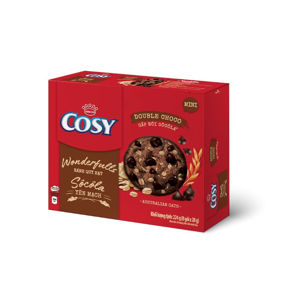 Bánh quy Cosy yến mạch gấp đôi socola hộp 224g