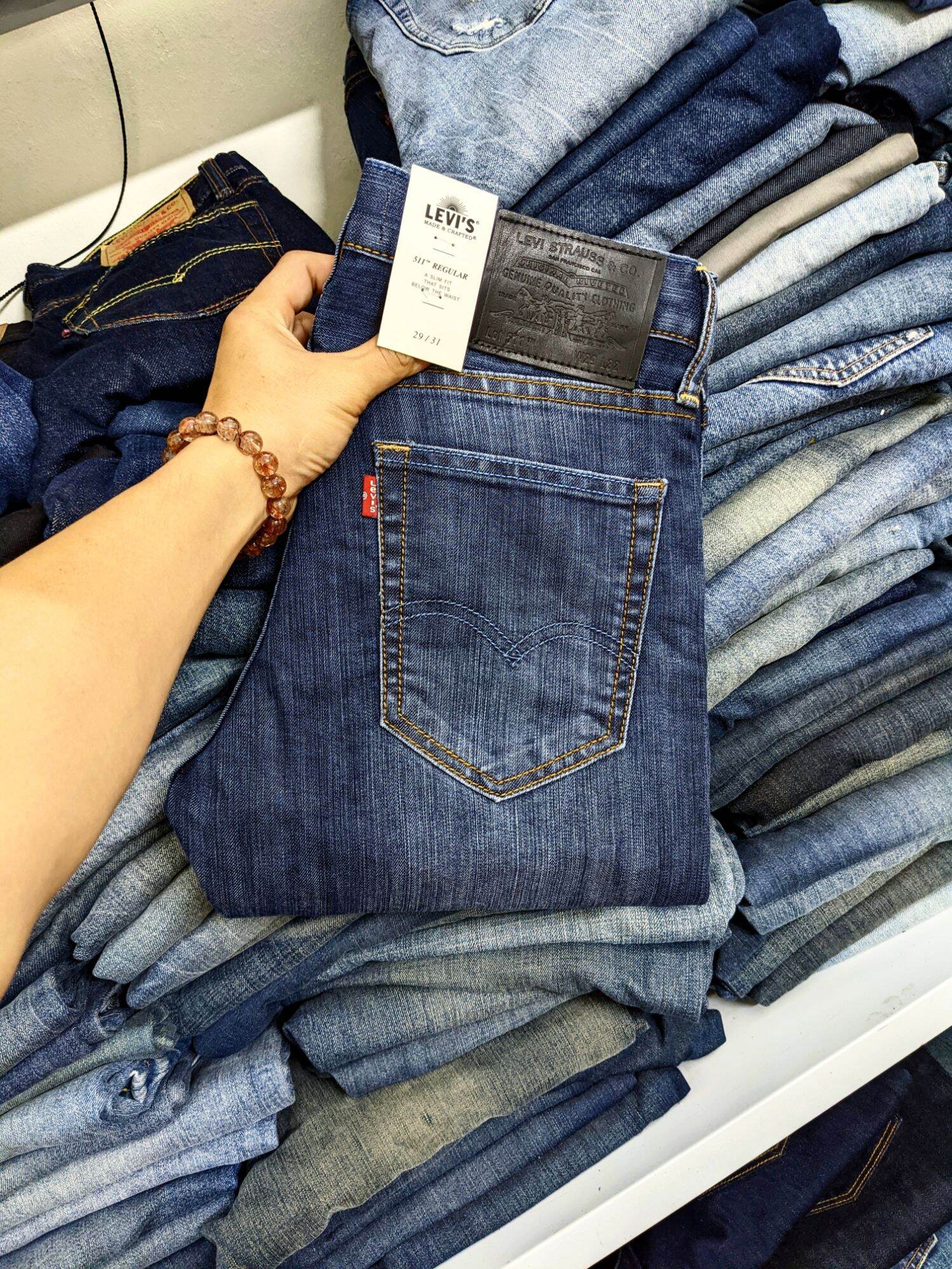 Quần levis màu xanh jeans japan