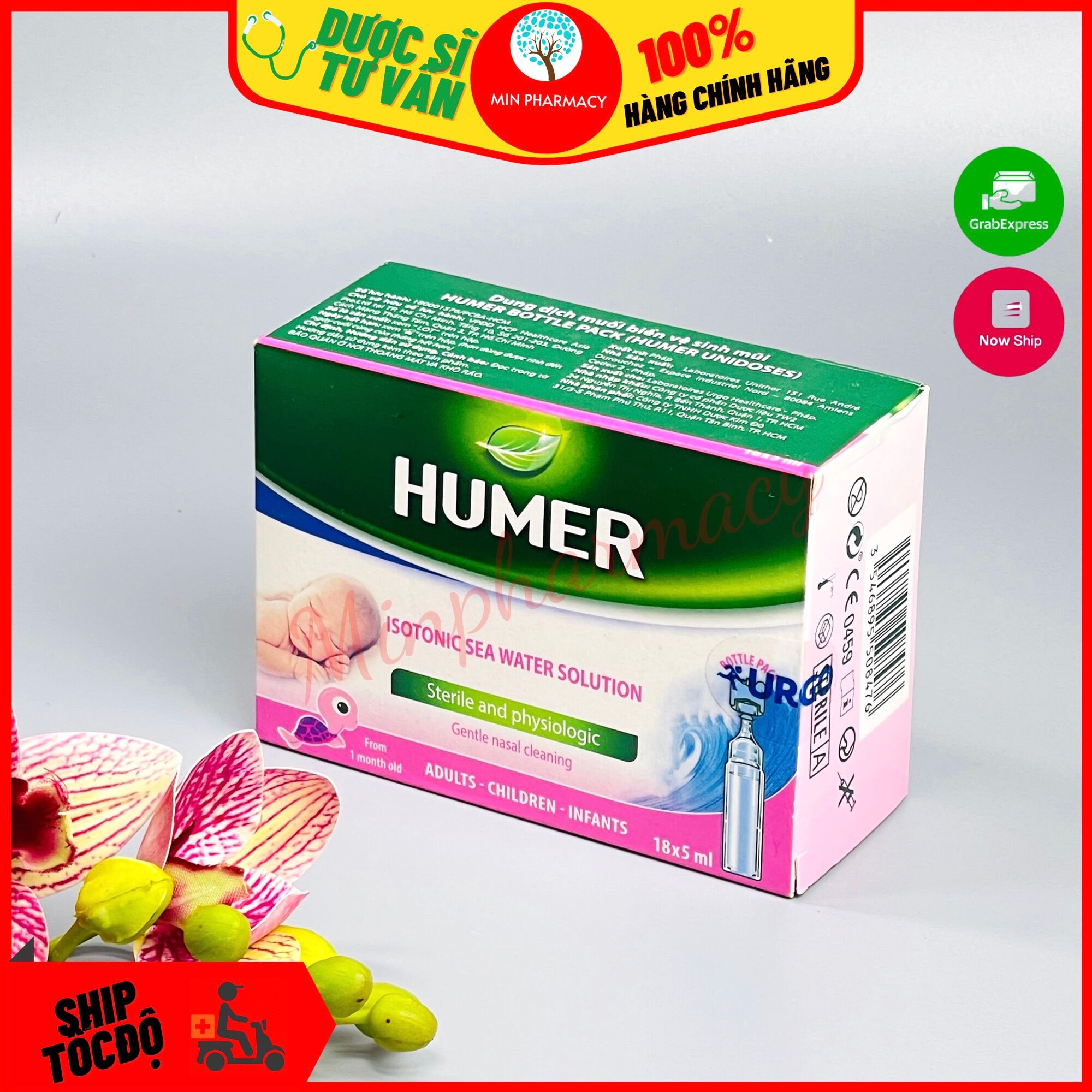 Dung Dịch Nước muối sinh lý Vệ Sinh Mũi HUMER Cho trẻ sơ sinh và trẻ nhỏ Sản xuất tại Pháp - Minpharmacy