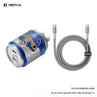 Remax | Bộ sạc GaN 45W với hai cổng TYPE-C bộ sạc và cáp dữ liệu thiết kế hình trụ