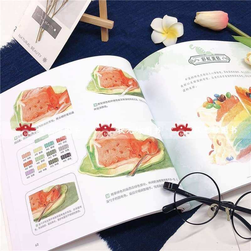 Artbook dạy vẽ đồ ăn bằng chì màu