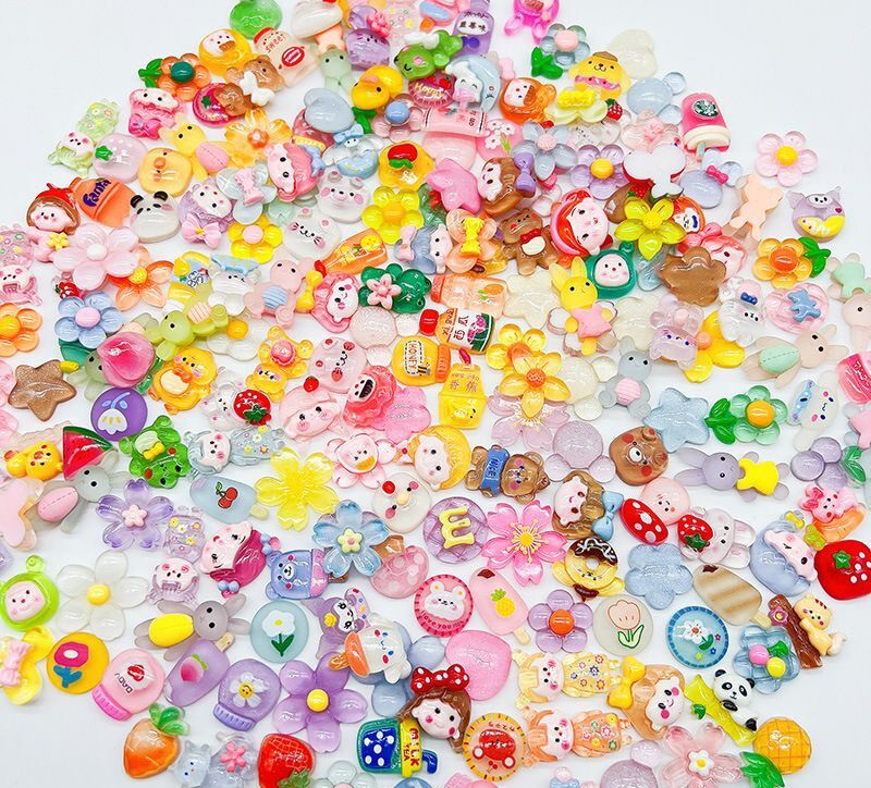 Sỉ 100 cái charm slime trong suốt dụng cụ charm phụ kiện trang trí hình