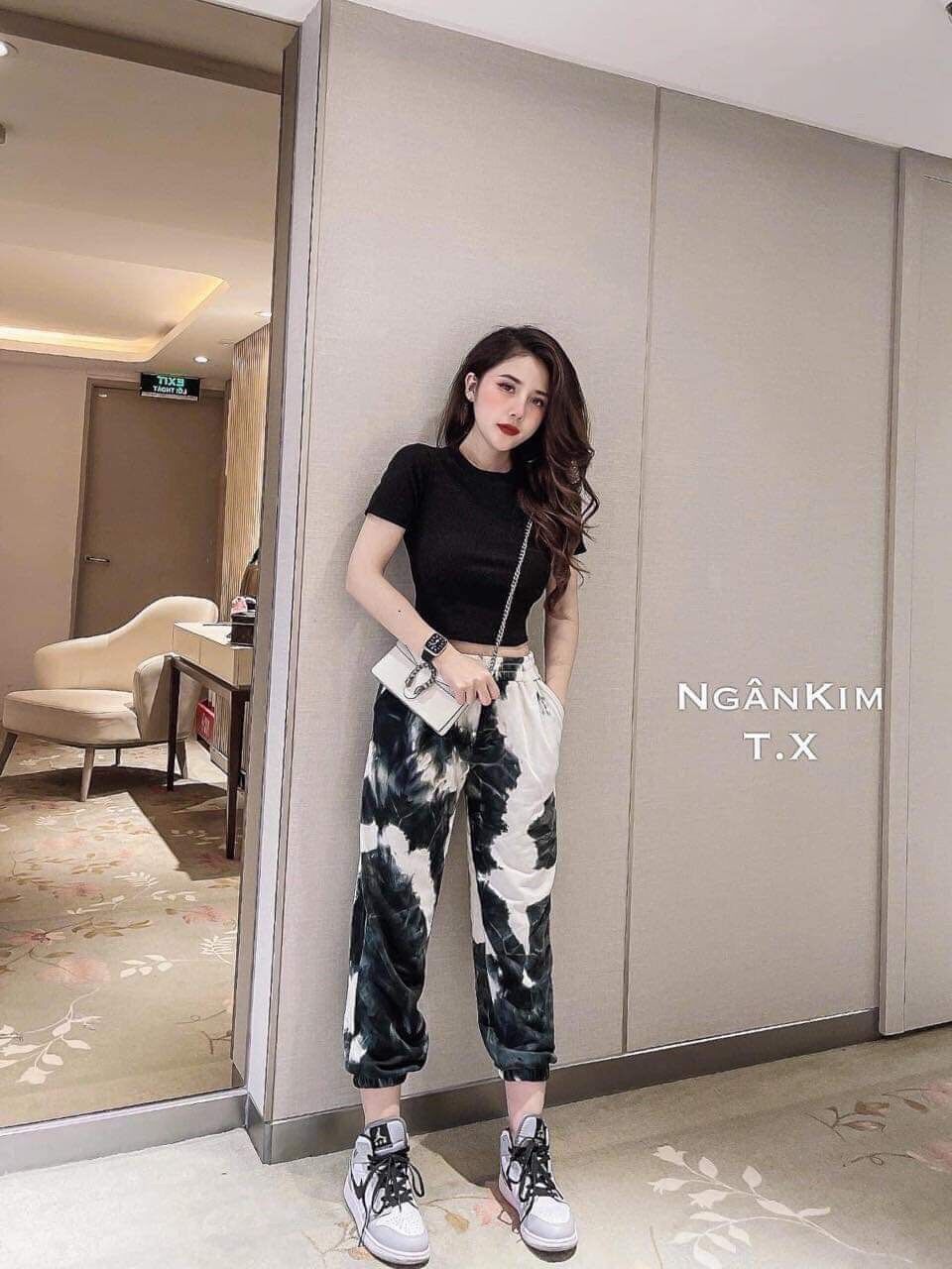 Sét bộ croptop loang thể thao cá tính 2 màu