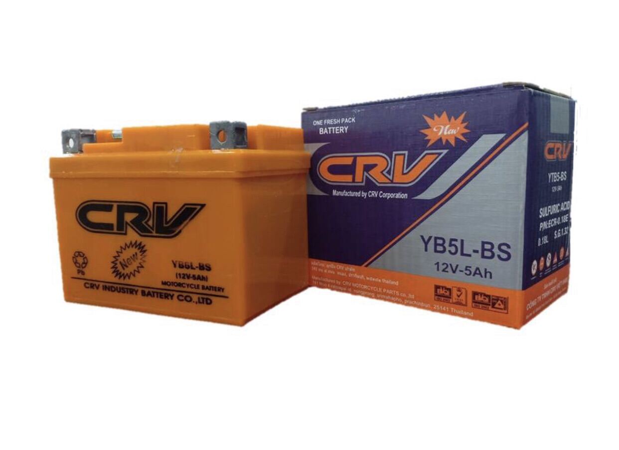 HCM Bình acquy Crv YB5L 12V5A dành cho xe wave Rs,AB lùn