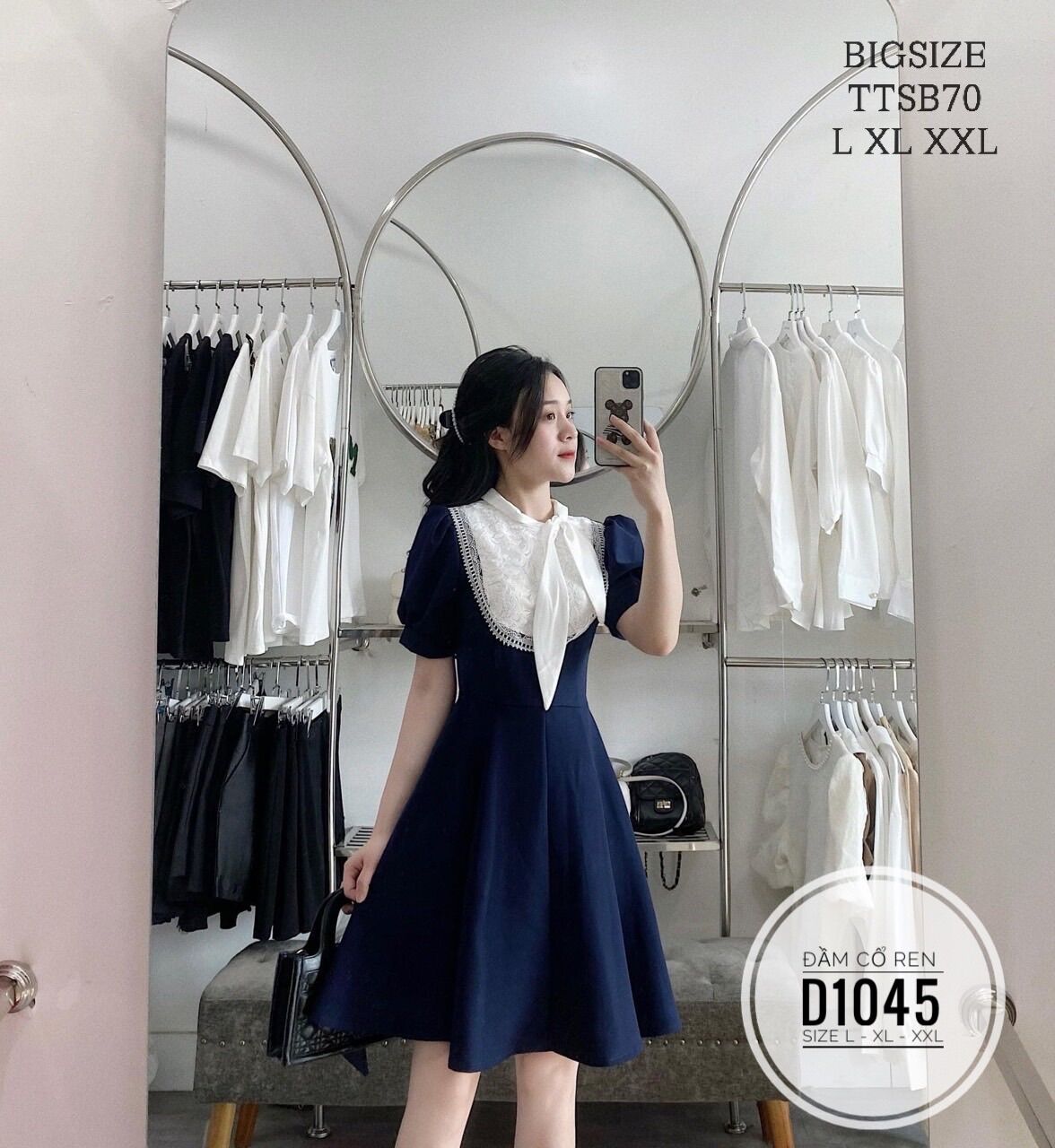 Bigsize 60- 90kg đầm cổ ren