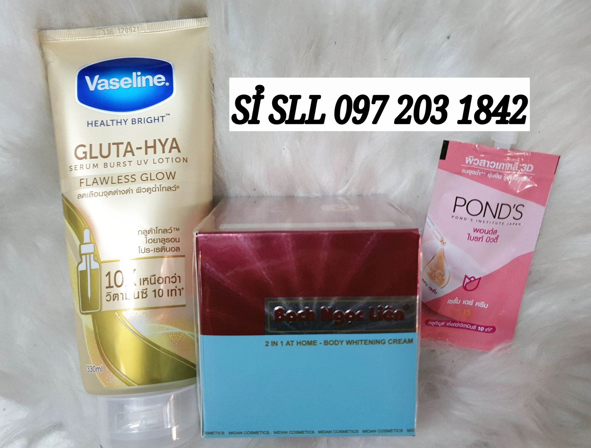COMBO TRẮNG DA BODY  BẠCH NGỌC LIÊN  XANH - VASELINE - 3C3