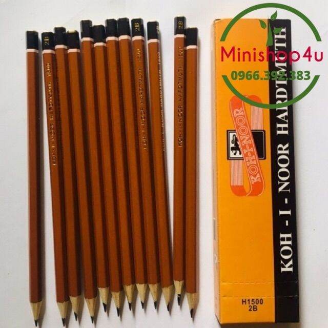 12 hộp bút chì gỗ tiệp 2b koh- thân gỗ vỏ vàng. hộp 12 chiếc