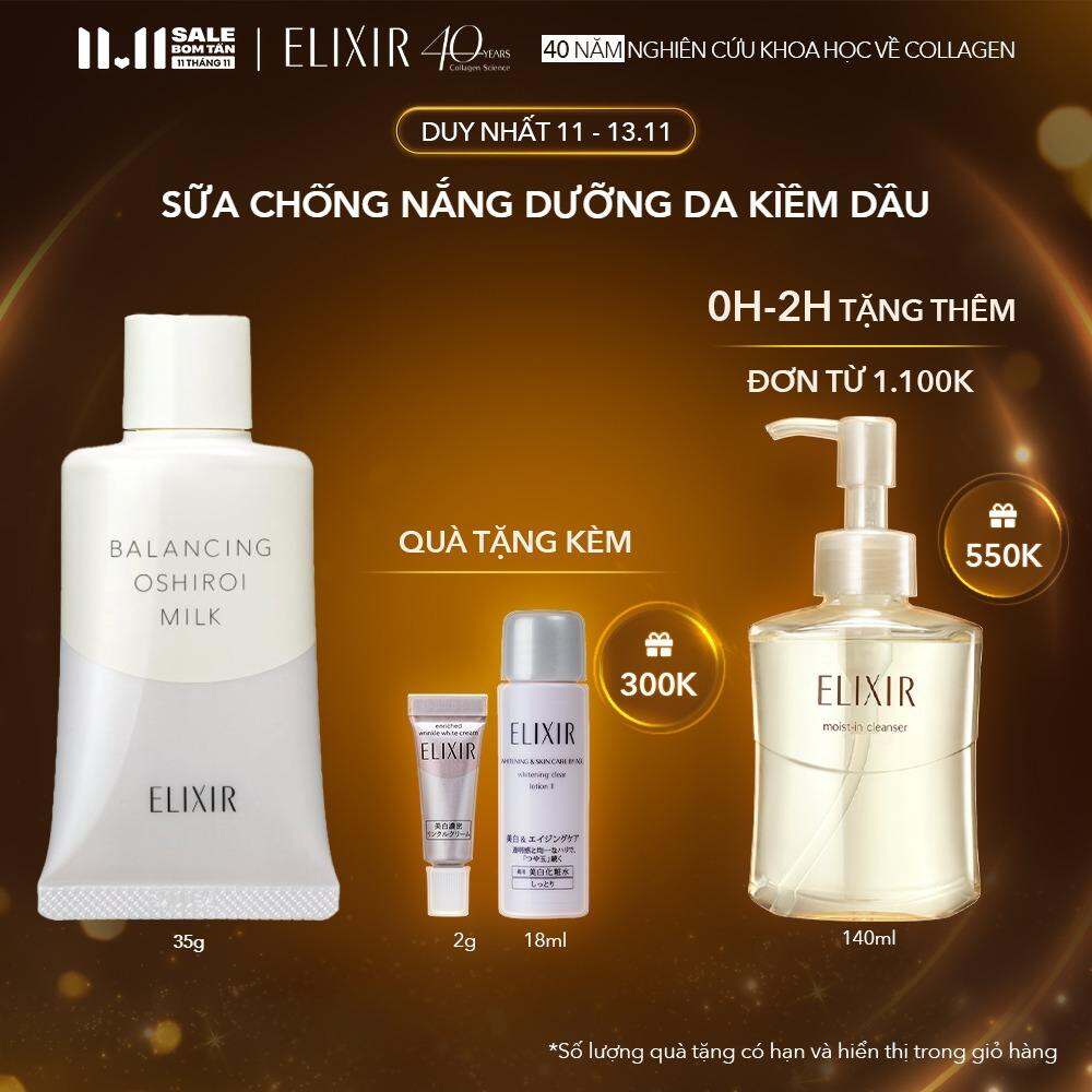 Sữa chống nắng dưỡng da kiềm dầu Elixir Reflet Balancing Oshiroi Milk 35g