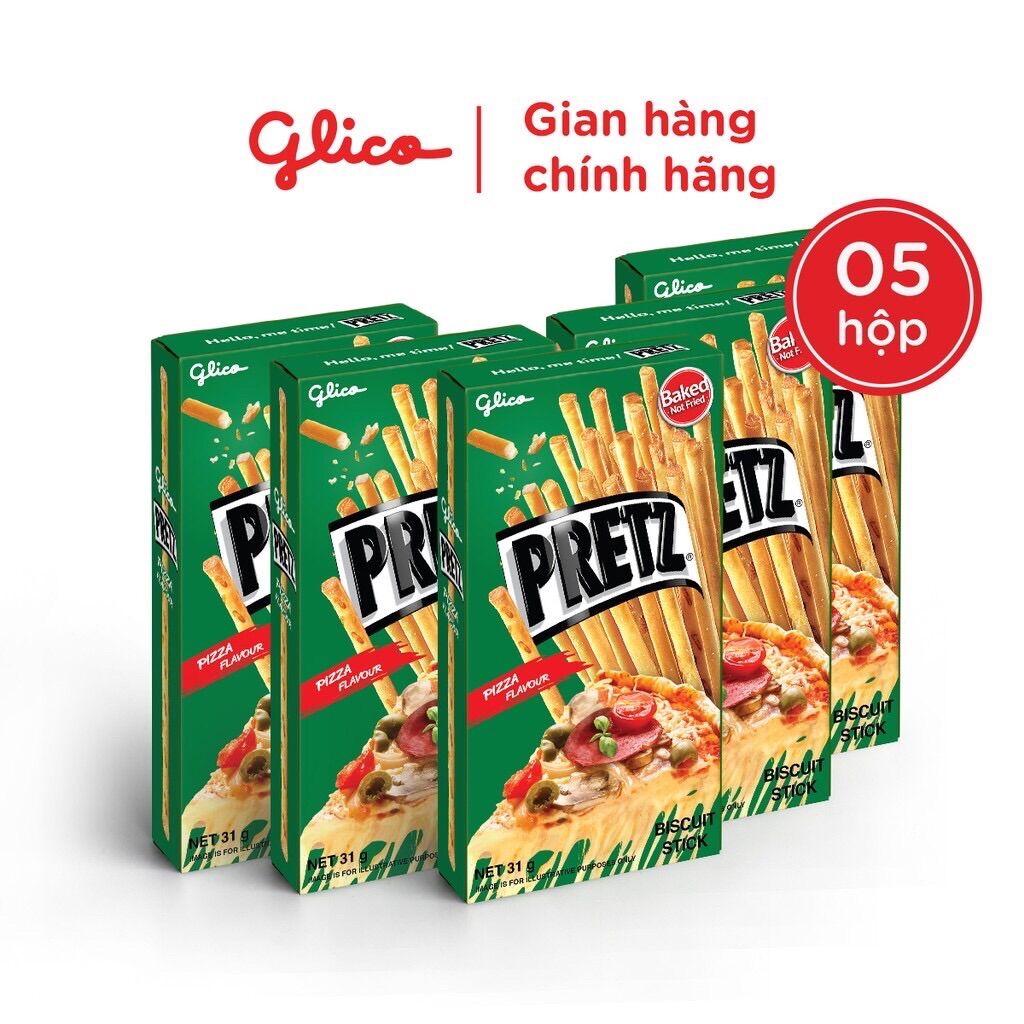 Snack que Pretz vị Pizza 31g X 5 hộp