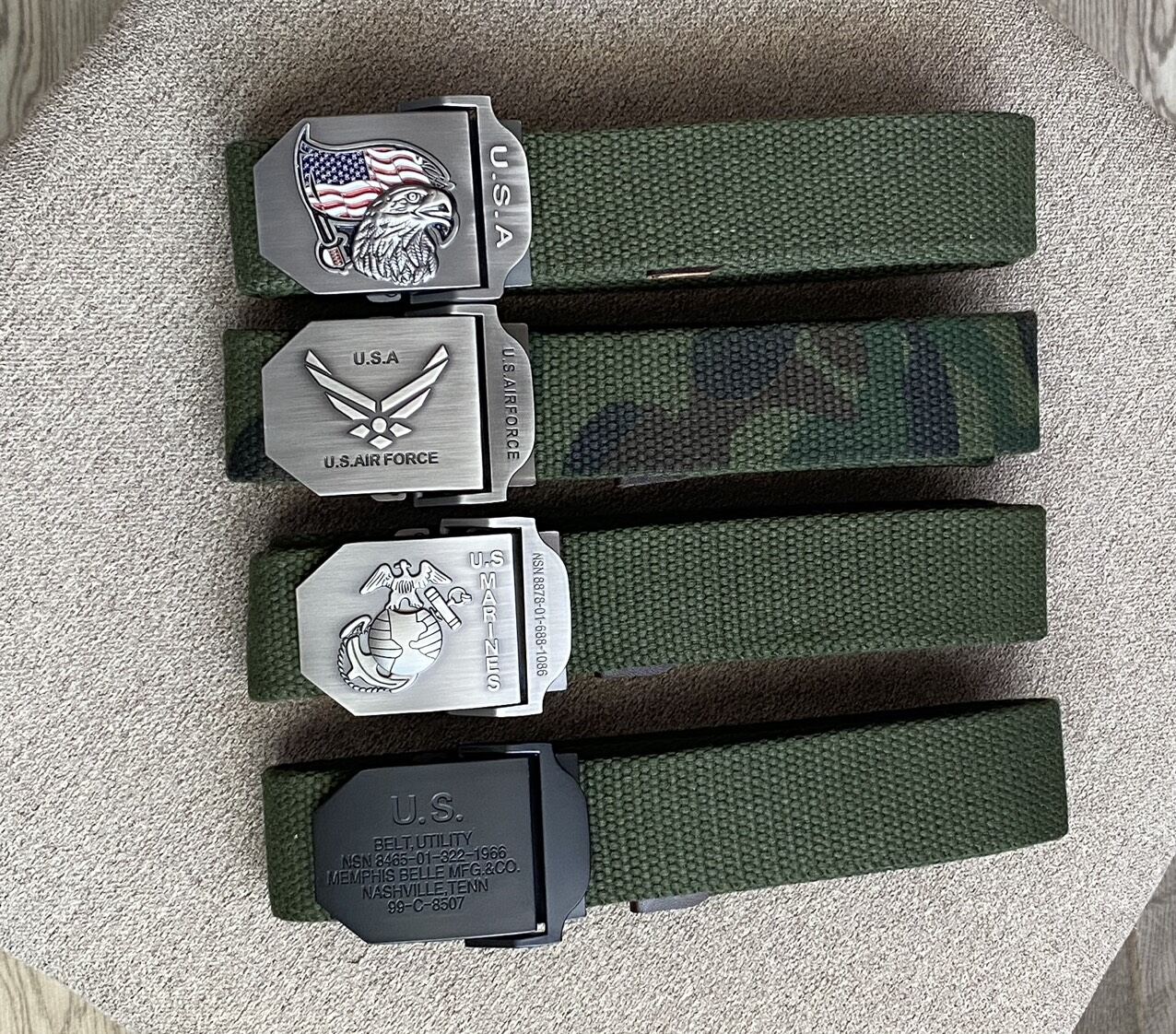 Dây thắt lưng phong cách lính chất liệu vải bố bao ngầu