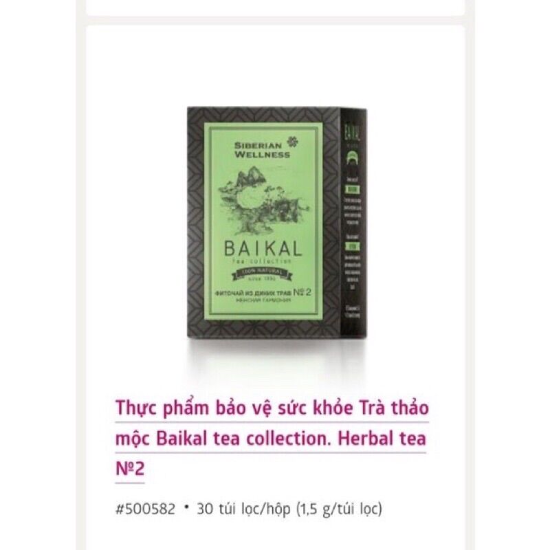 Trà thảo mộc baikal tea collection Herbal tea N2 của siberian