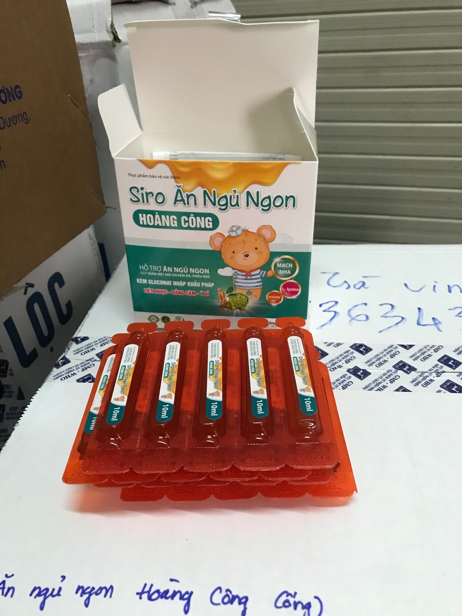 Siro ăn ngủ ngon Hoàng Công, dạng ống