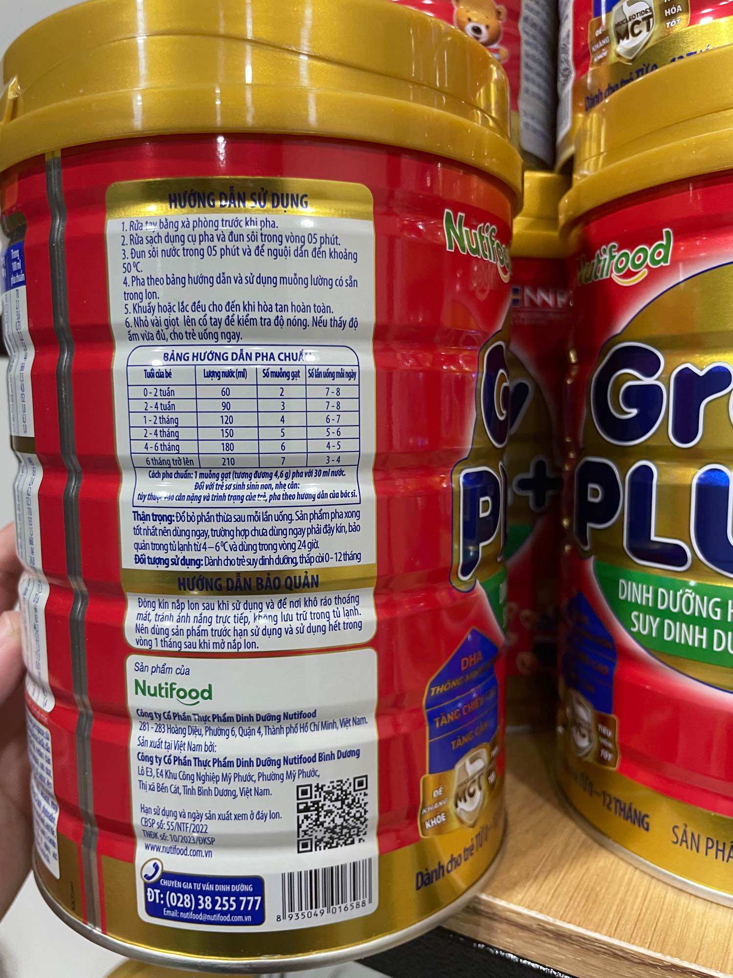 SỮA BỘT NUTI GROWPLUS ĐỎ CHO TRẺ 0 ĐẾN 1 TUỔI LON 780G