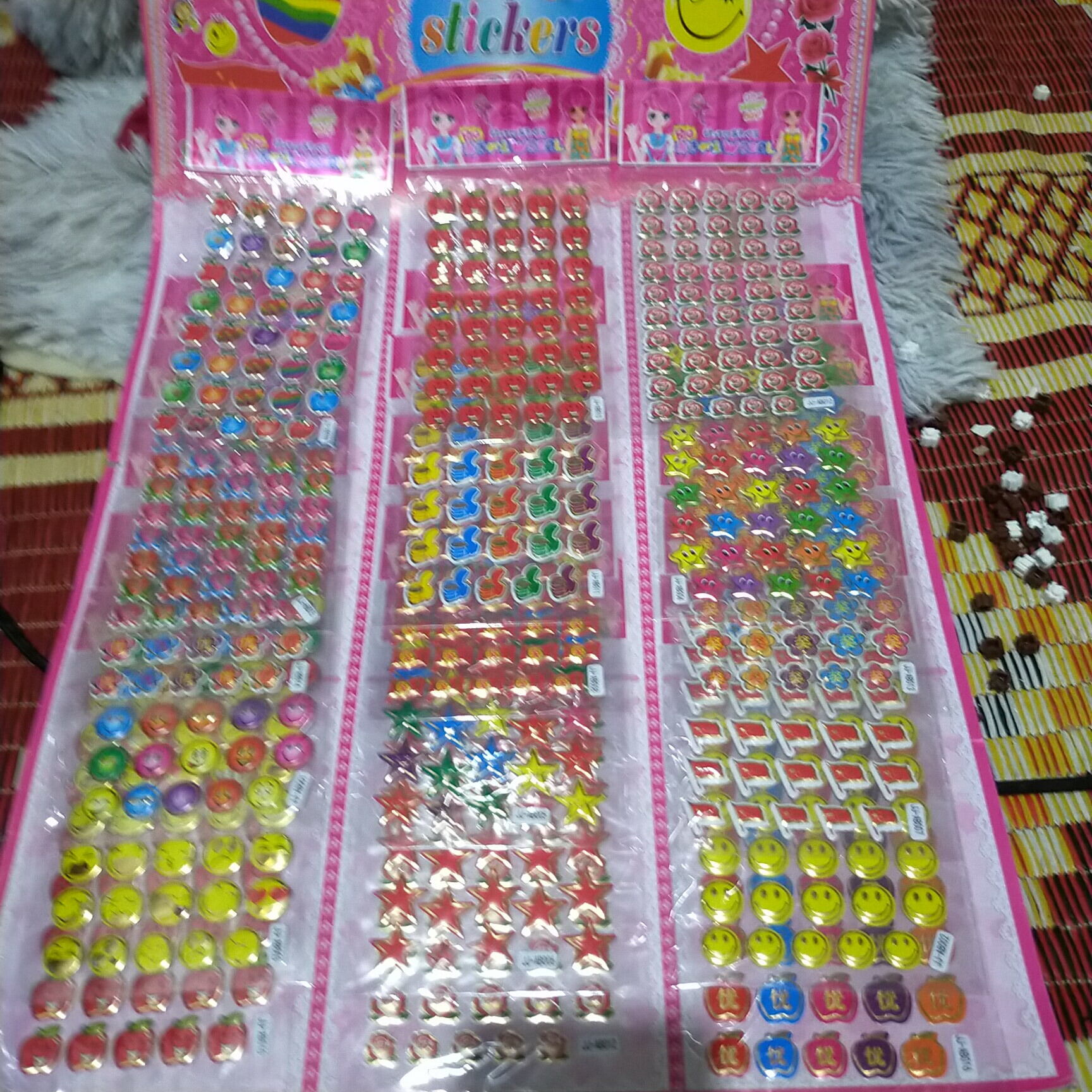 Vỉ 20 tờ dán nổi sticker mẫu đa dạng