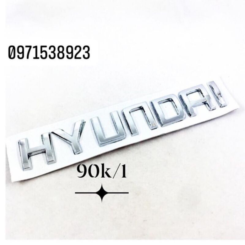 Logo chữ nổi huyndai elantra dán đuôi xe