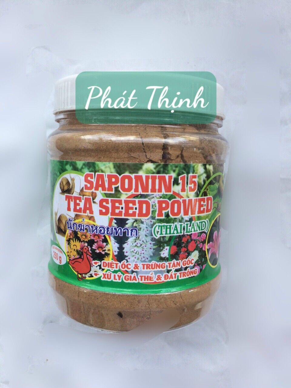 Diệt Ốc chiết xuất thảo mộc diệt tất cả ốc lớn nhỏ gây hại rau, diệt trứng, xử lý giá thể trồng cây lan, trồng rau thủy canh, hủ 250gram