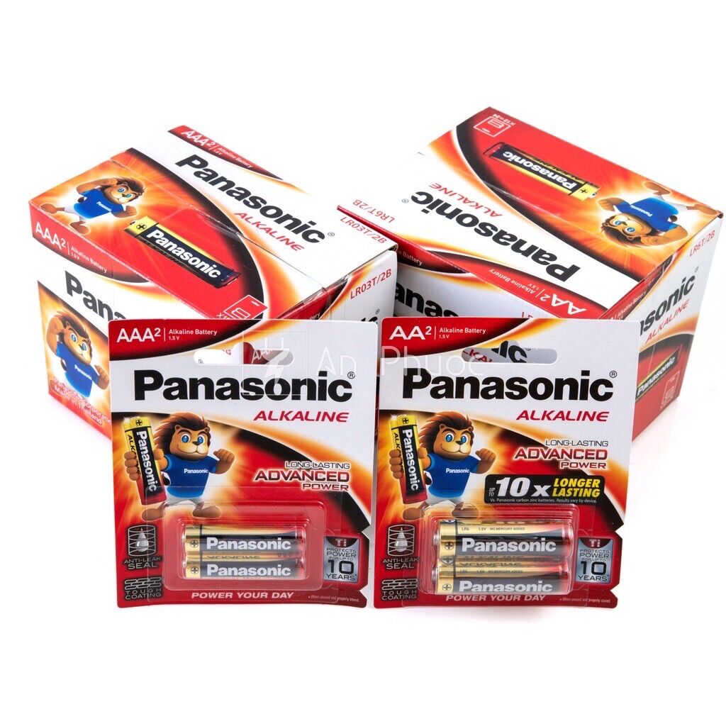 Vỉ 2 Viên Pin Panasonic AA - AAA chính hãng
