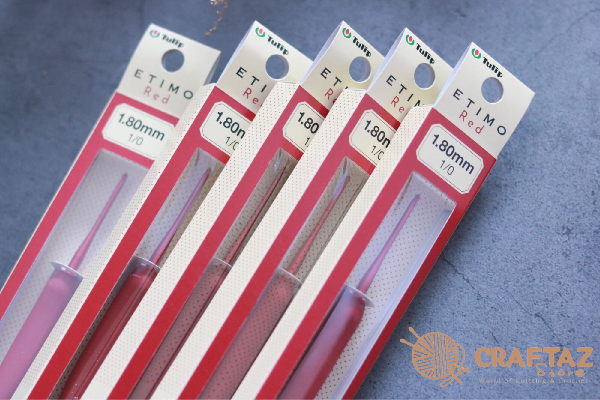Etimo red crochet hook (kim móc lẻ Tulip đỏ)