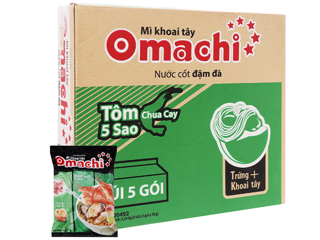 mì omachi tôm chua cay thùng 30goi  đậm đà thơm ngon đúng vị cho sợi mì day ngon đọc đáo