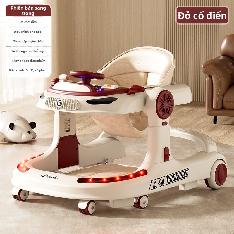 Foldable Multi-functional Infant Walker Stroller with Lights - 6