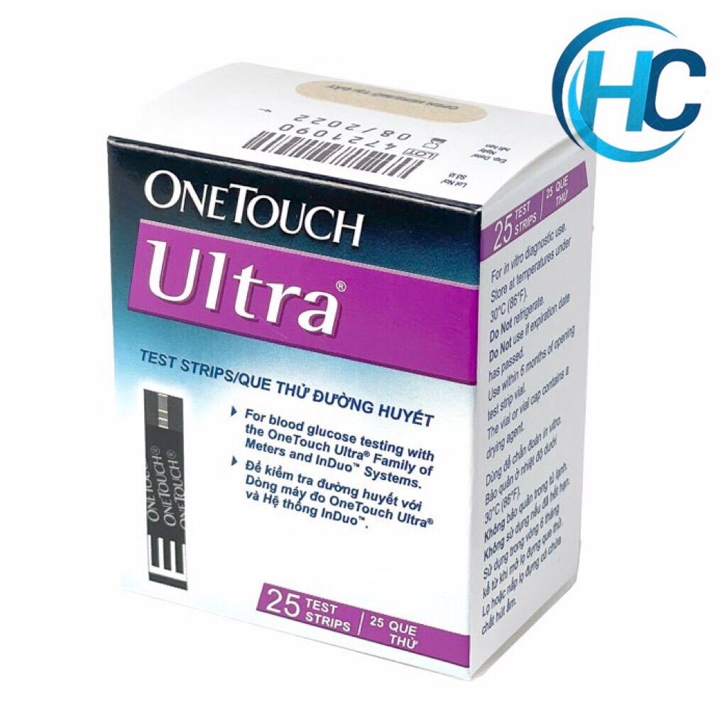 [CHÍNH HÃNG] Que thử đường huyết OneTouch Ultra (Hộp 25 que)