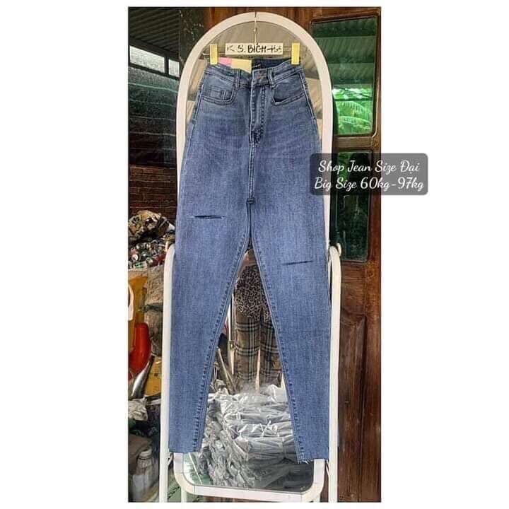 Quần bò bigsize - quần jean bigsize lưng siêu cao - co giãn 4 chiều