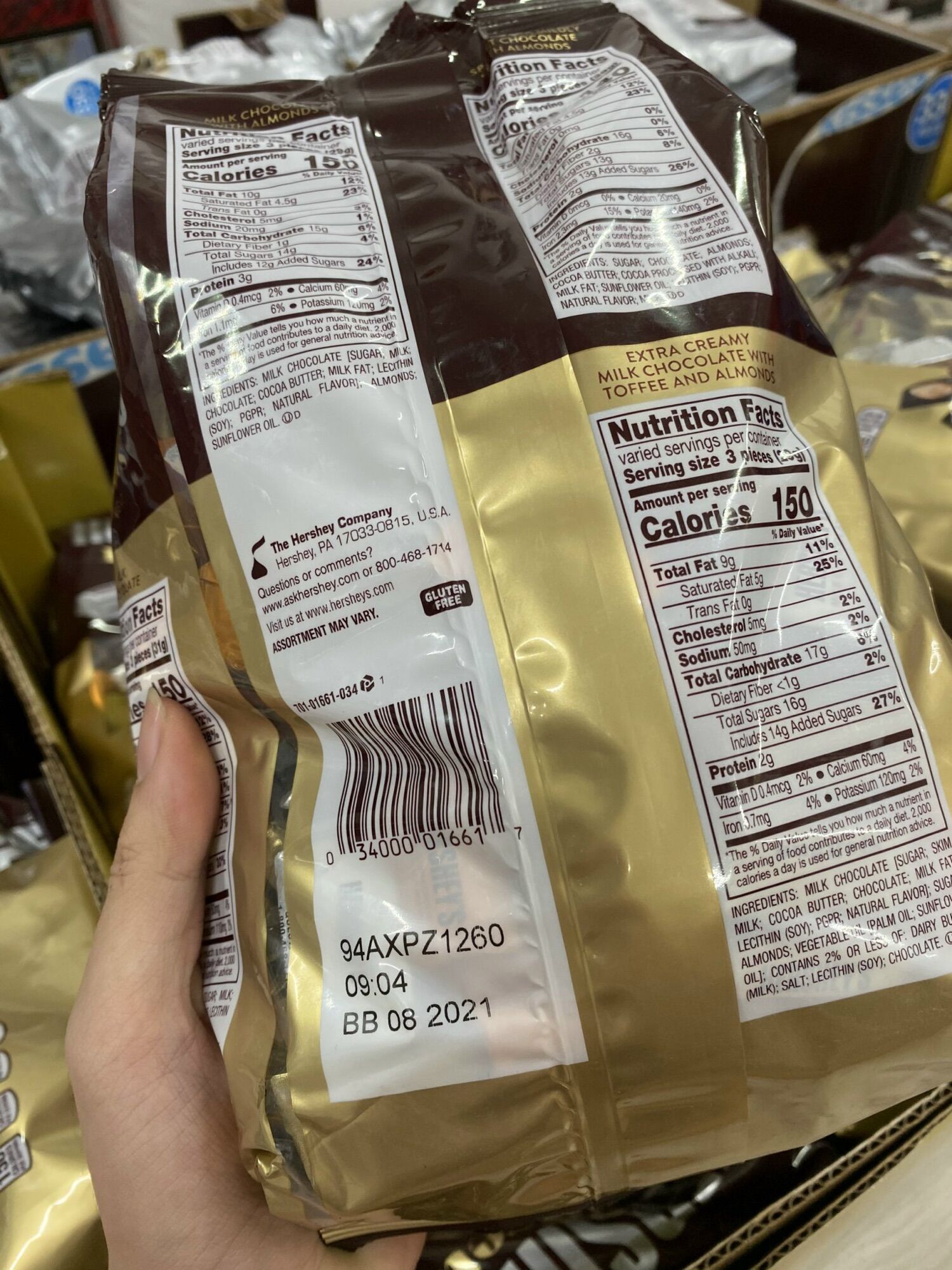 Kẹo chocolate Hershey's Nuggets 1.47kg Mỹ