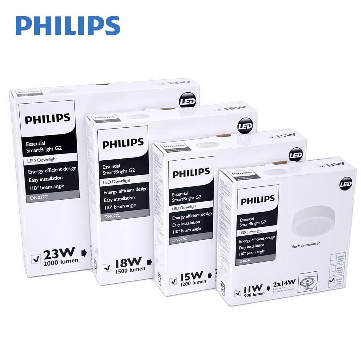 Đèn led ốp trần tròn dn07c 11w philips | đèn led ốp nổi trần 11w dn027c led9 d150 900lm philips. philips