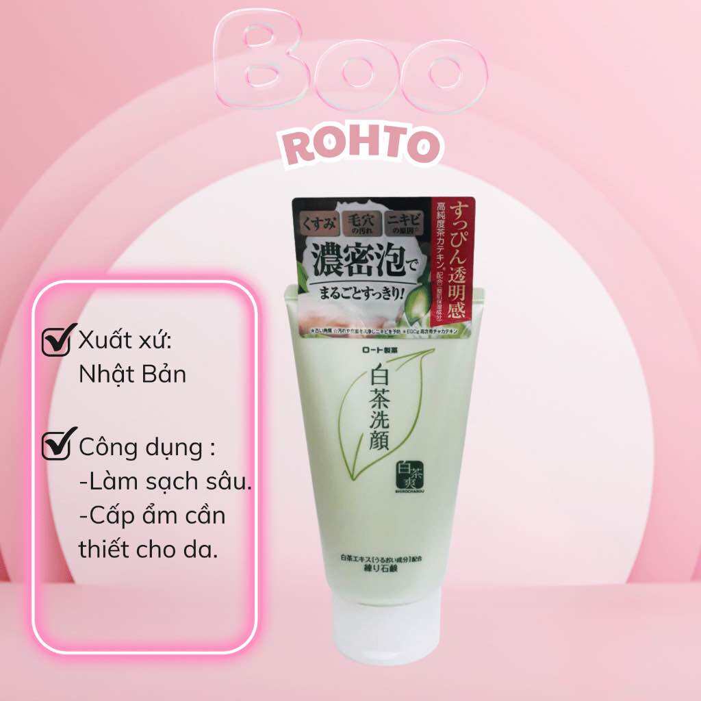 (Mẫu mới ) Sữa rửa mặt trà xanh Nhật Bản Rohto Shirochasou Green Tea Foam 🍃.