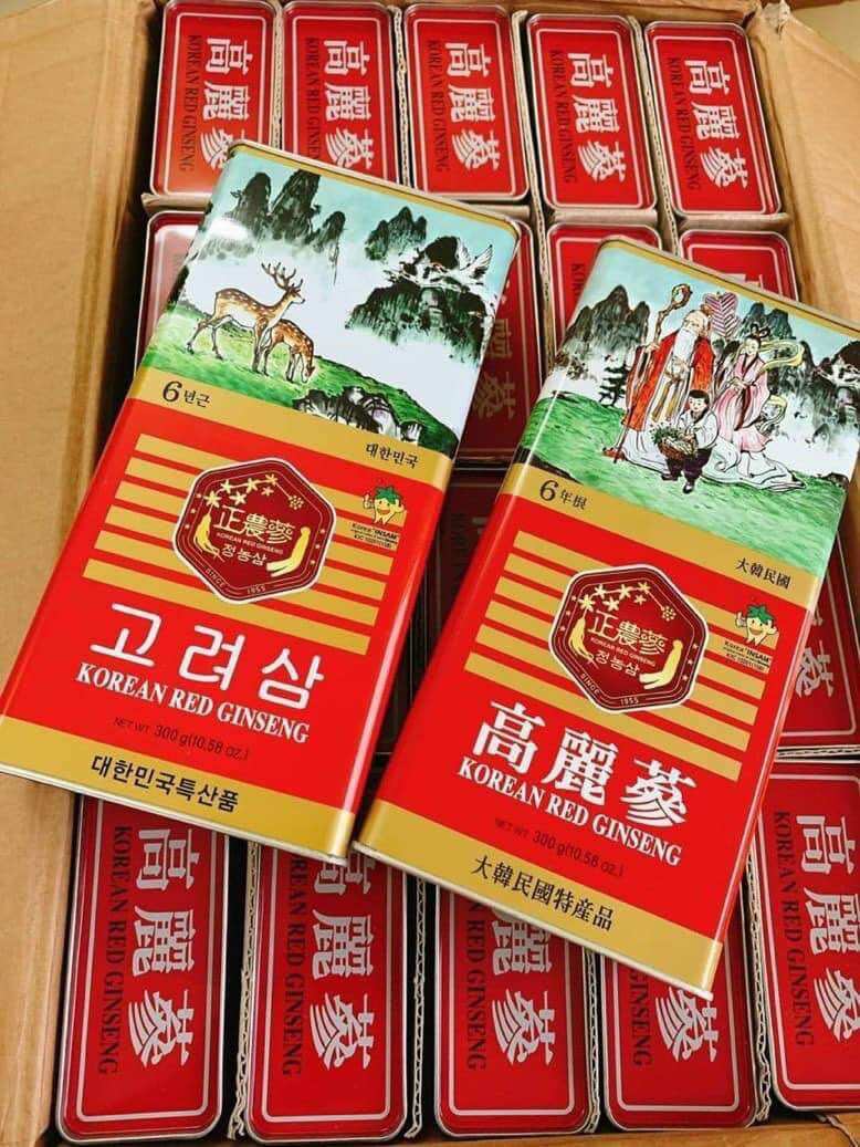 [CAO CẤP] Hồng sâm khô Hàn Quốc (Hộp thiêc 300g) loại 10củ