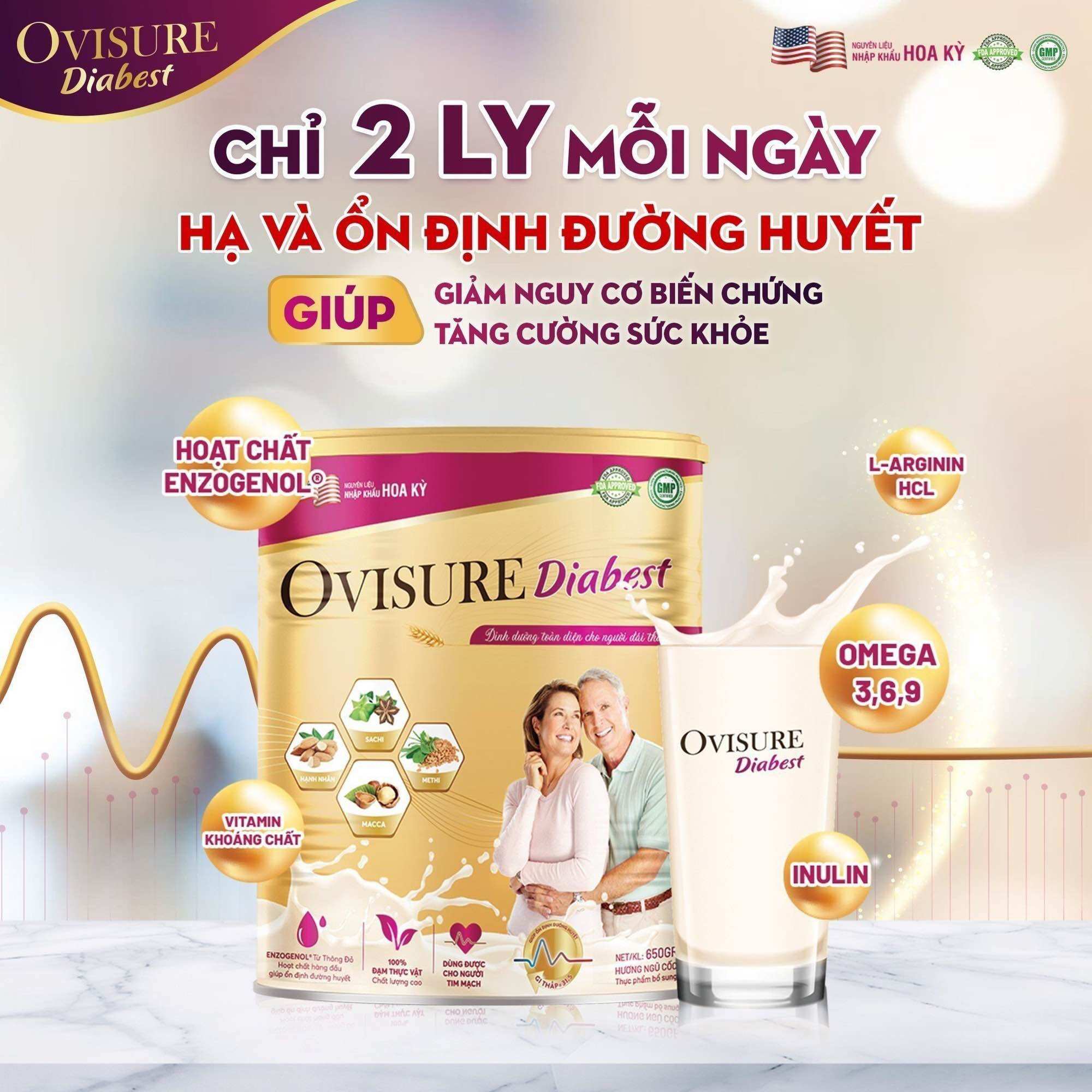 Sữa Hạt Tiểu Đường Ovisure Diabest 650g