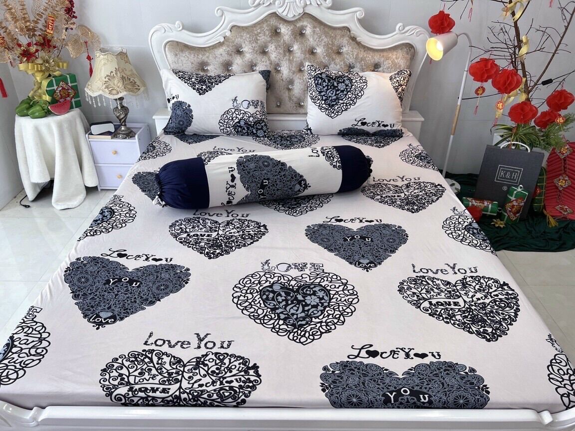 Set 4 drap áo gối THUN LẠNH HÀN QUỐC