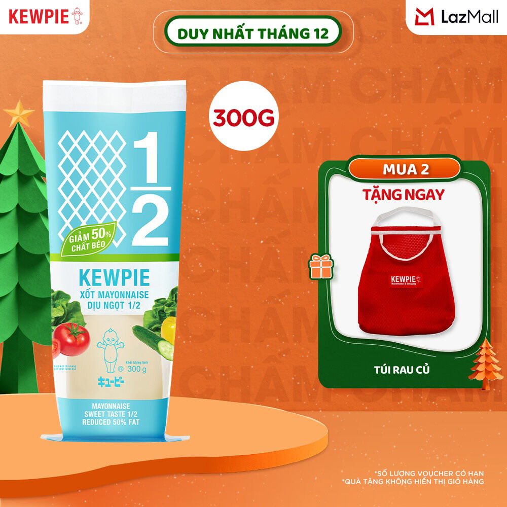  Xốt Mayonnaise Kewpie Dịu Ngọt 1 2 Giảm 50% Chất Béo 300g 