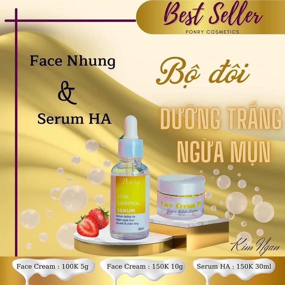 COMBO P1 Ponry Serum HA và Kem Face 5gr ( có kèm quà si ib )