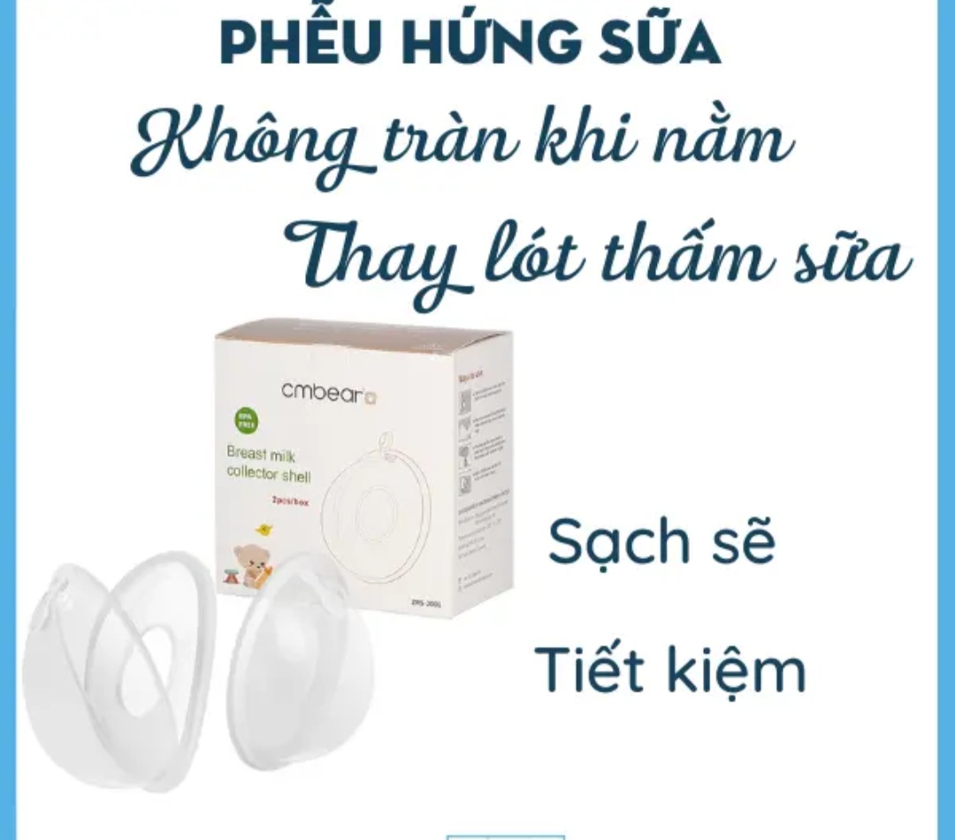 Hộp 2 phiếu hứng sữa Cmbear chống tràn thay miếng lót thấm sữa cho mẹ