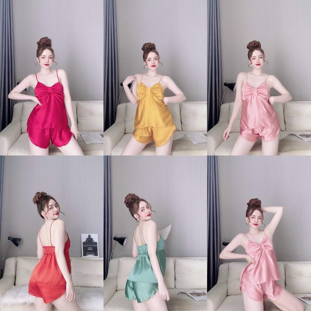 [HCM]ĐỒ BỘ PHI LỤA NỮ DỄ THƯƠNG MẶC NHÀ GỢI CẢM . M61