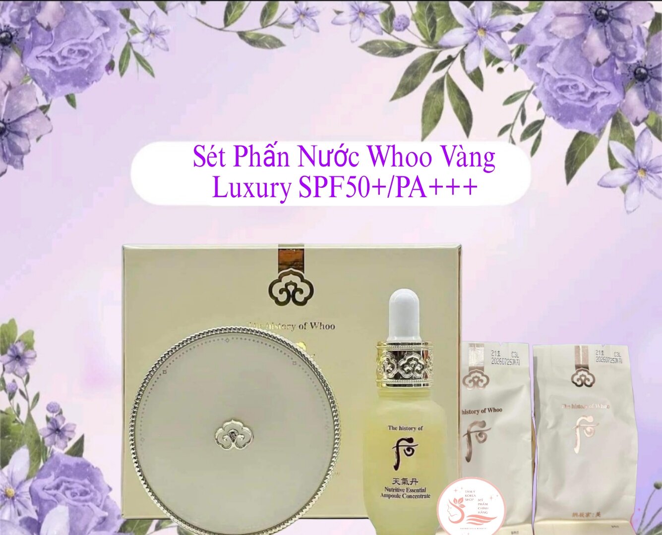 Sét phấn nước whoo vàng cao cấp đa năng