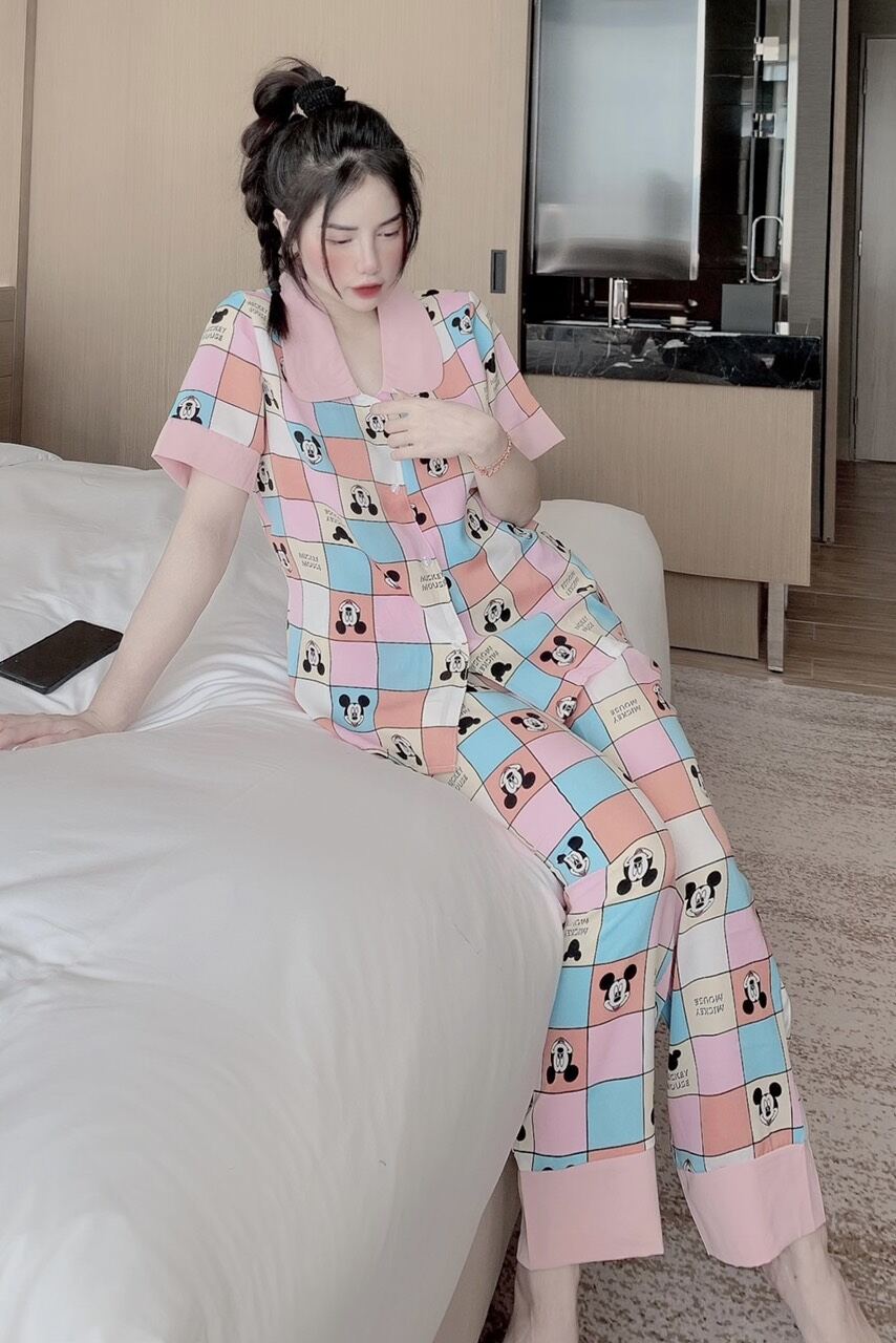 pyjama lụa cọc tay