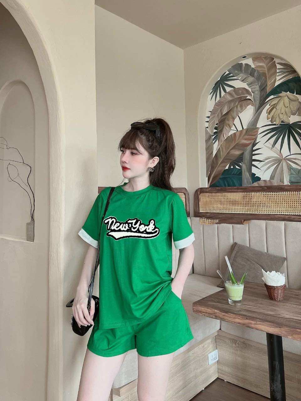 BỘ SHORT THÊU LÔ GÔ Q CHÂU CAO CẤP