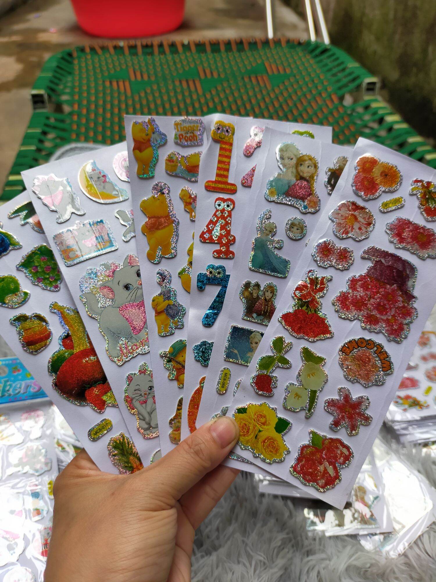 combo 10 tờ dán nổi sticker điện thoại đủ hình
