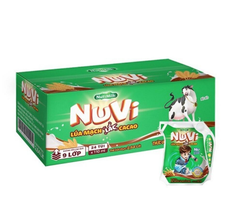 Thùng Sữa Chua Uống Túi Nuvi Power 24 Túi X 110ml Mixasale