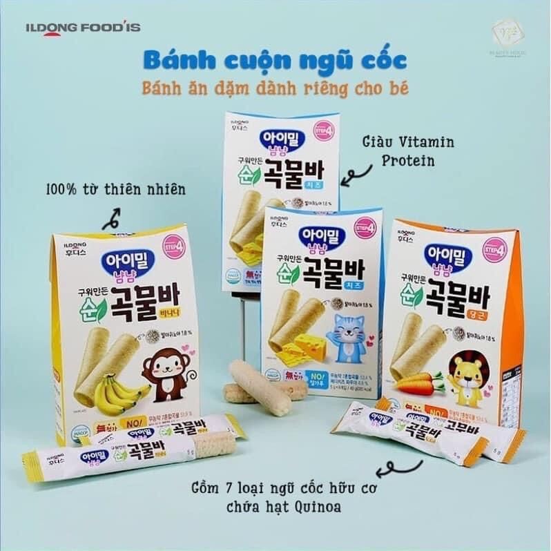Bánh cuộn ngũ cốc ILDONG Hàn Quốc cho bé ăn dặm