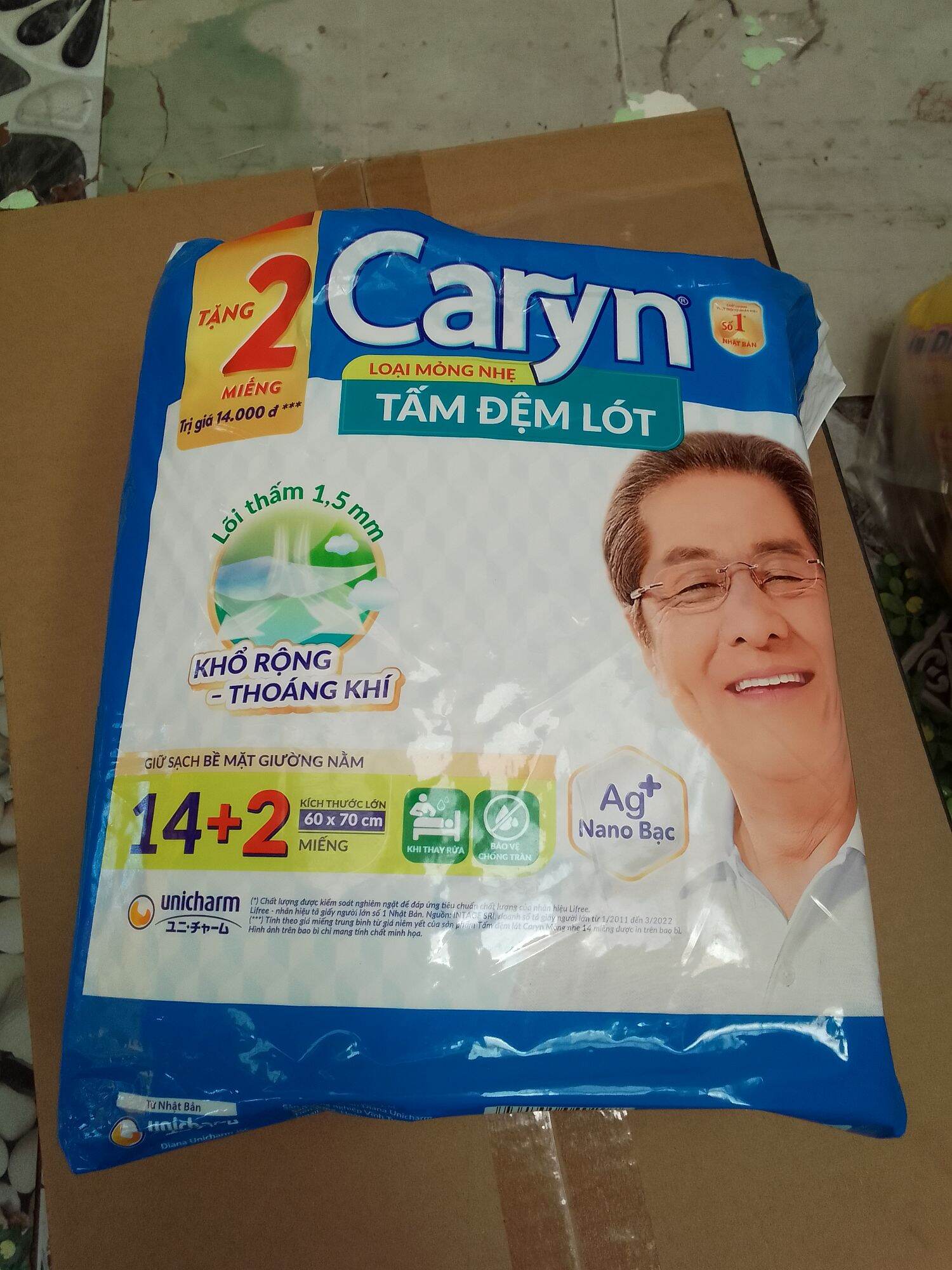 Tấm điệm lót caryn size XL 14 miếng Kích thước lớn 60 x 70 cm