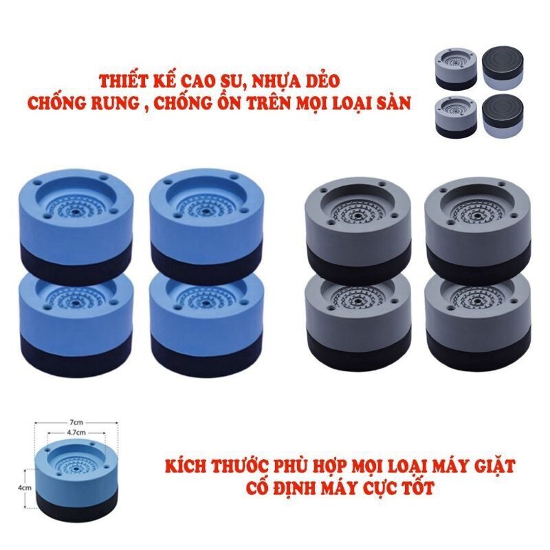 Sét 4 chân đế kê máy giặt chống rung lắc