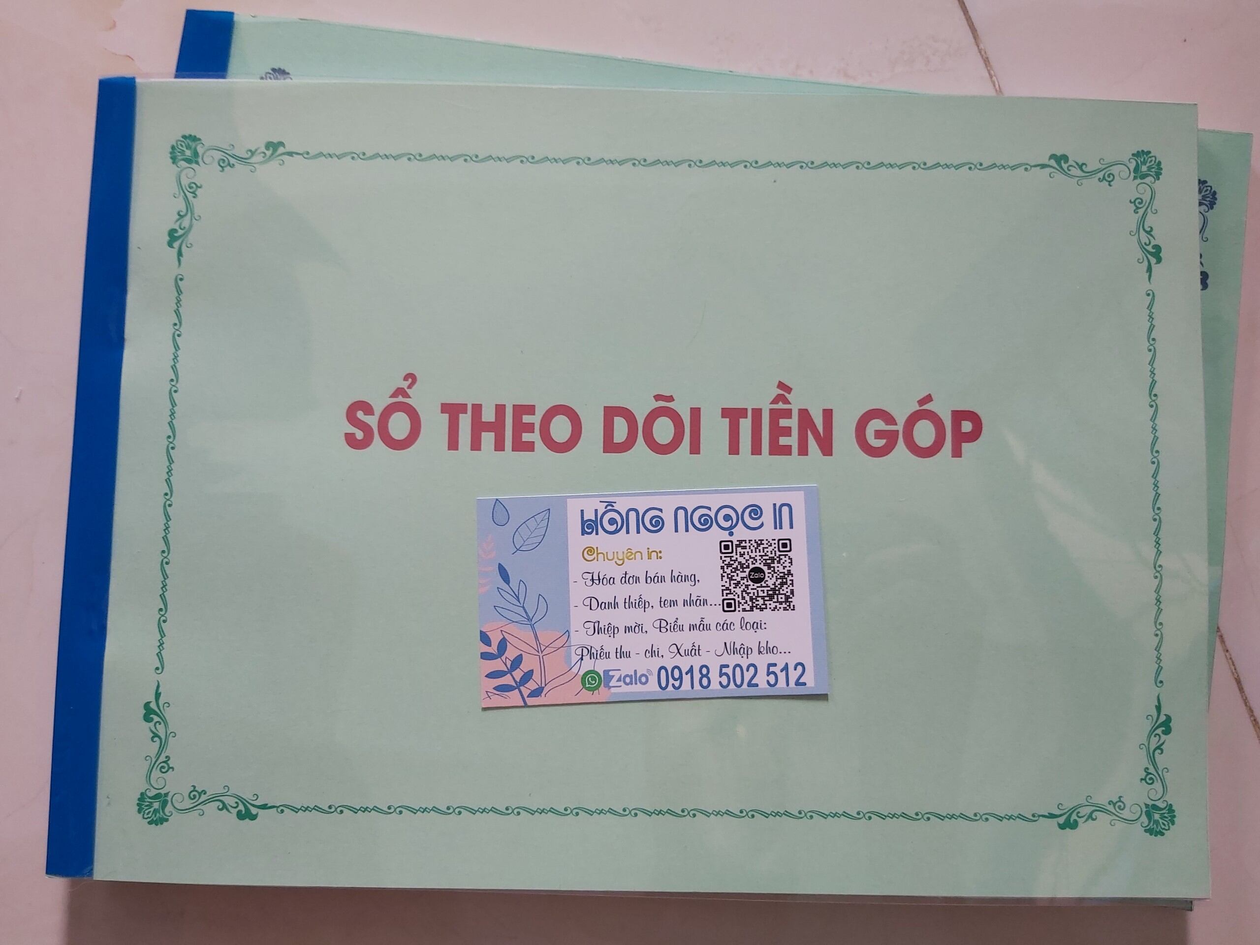 Sổ tiền góp, sổ theo dõi tiền góp