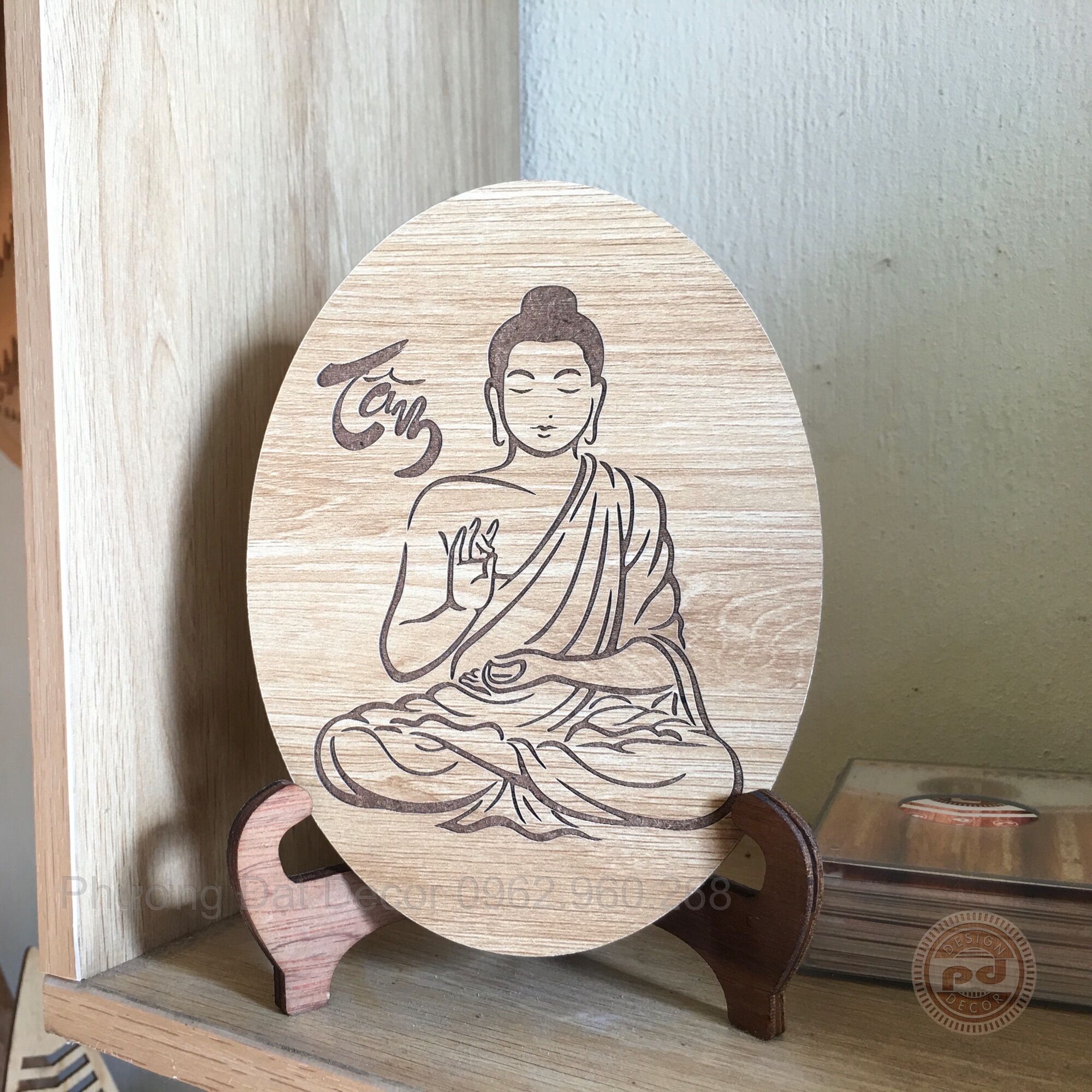 Tranh Phật Giáo Để Bàn Bằng Gỗ ( 11x16cm)