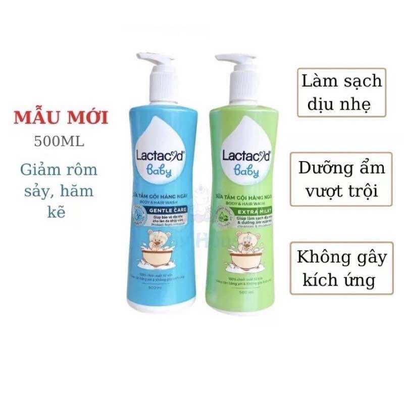 [HCM]Lactacyd Gentle care, extra milky(sữa tắm gội cho bé) 500ml
